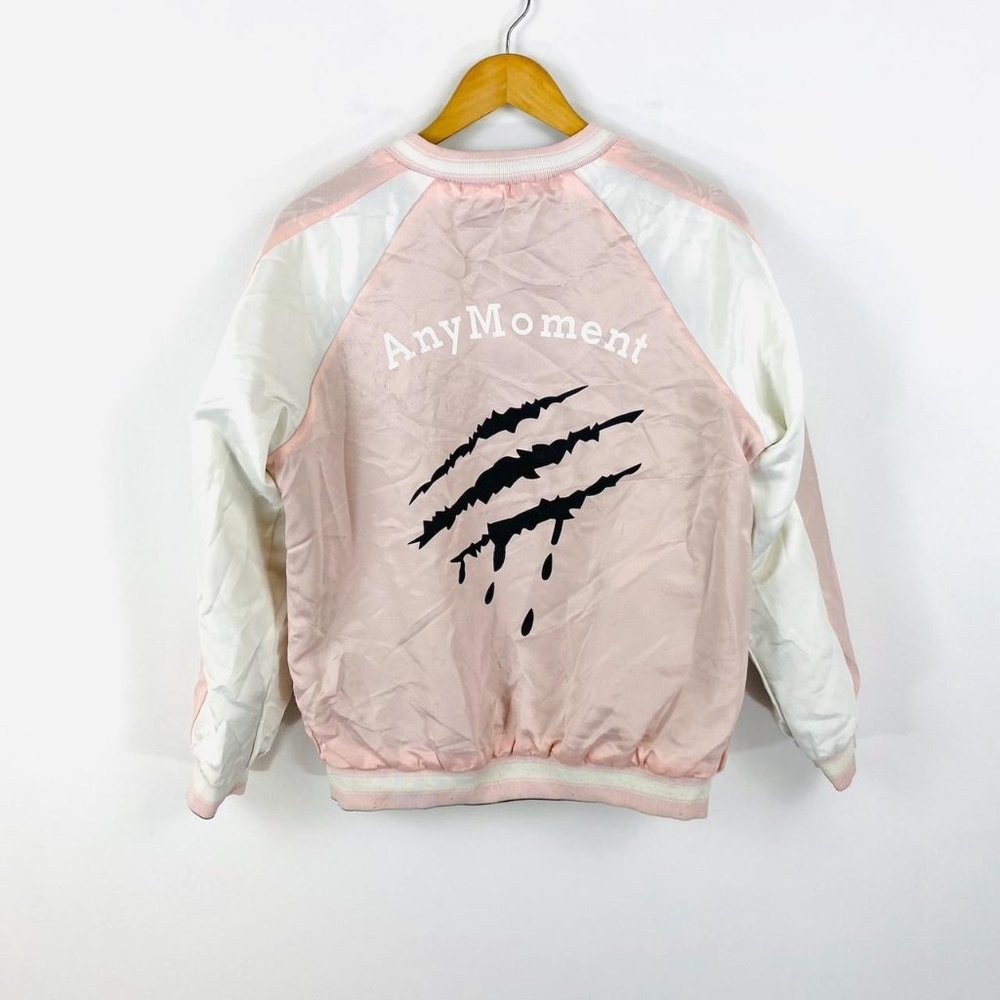 Slash print reversible souvenir bomber varsity baseball jacket size 10 - Picture 2 of 5
